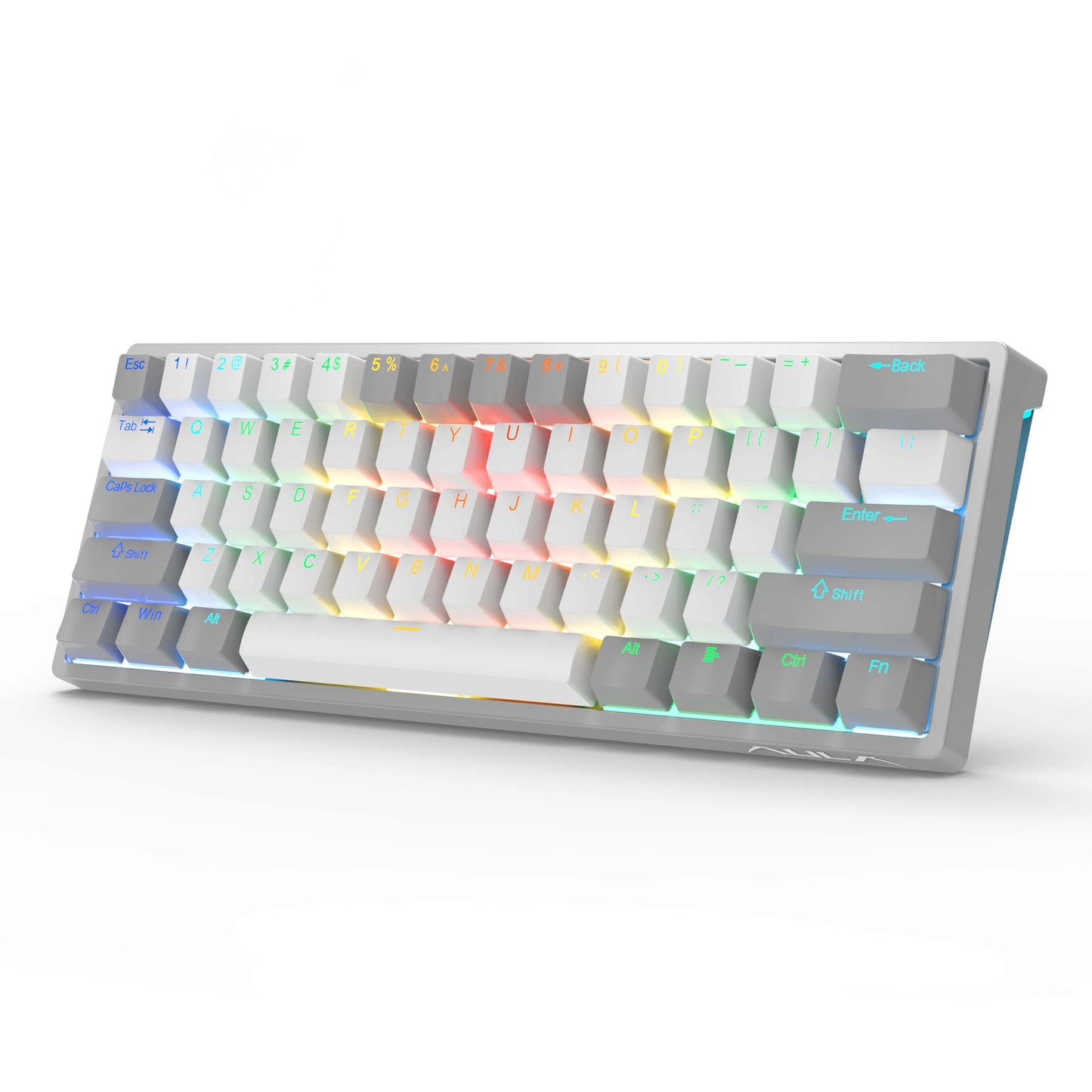 AULA 60% Compact RGB Mechanical Gaming Keyboard – Hot-Swappable Brown Switches, USB Wired for PC & Laptop
